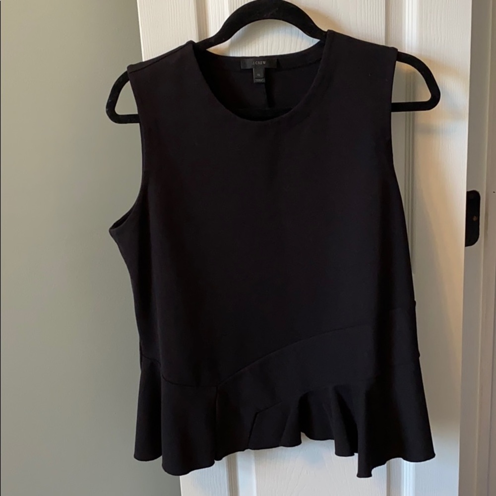 Jcrew black peplum top size xl